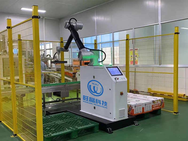 Work flow of automatic palletizer production line