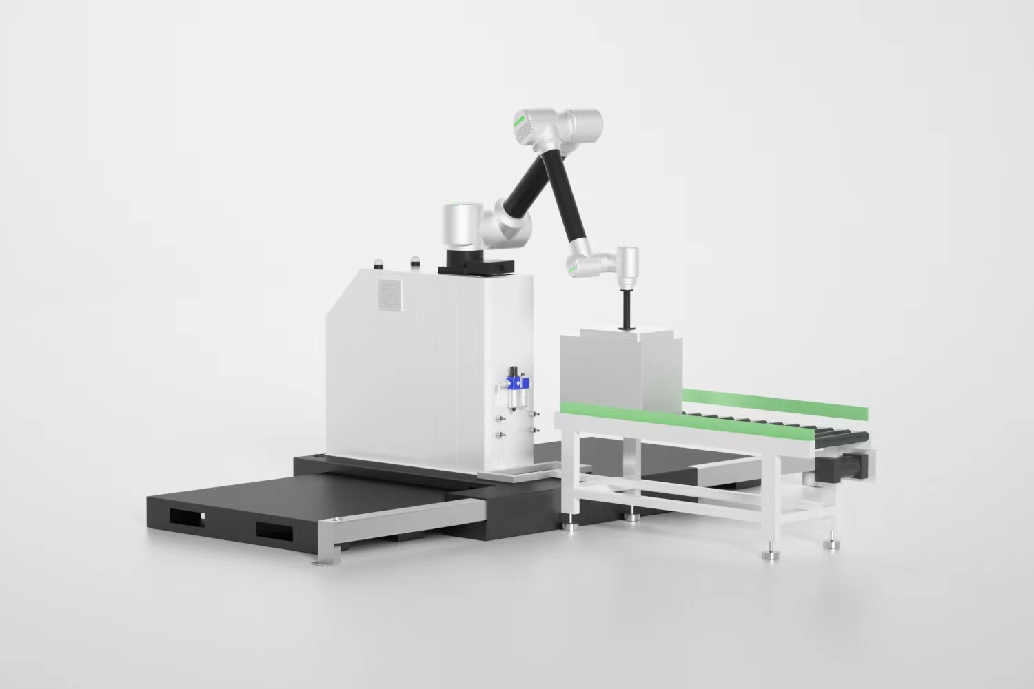 The robot adopts a fully automatic palletizing robot, automatic palletizing, automatic assembly line